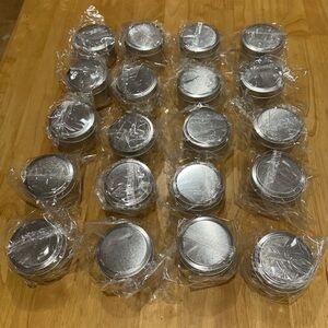 Silver Metal Tin Party Favors - Set of Small Containers